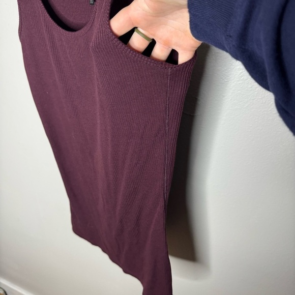 Athleta Essence Ribbed Layering Tank Burgundy - Picture 6 of 10